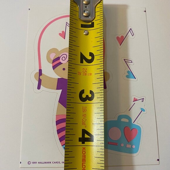 Vintage Hallmark 1991 Music Ballerina Dancing Bear Stickers - Picture 3 of 3